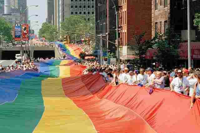 In June 1994, a mile-long rainbow made its way through NYC to commemorate the 25th anniversary of the Stonewall riots.